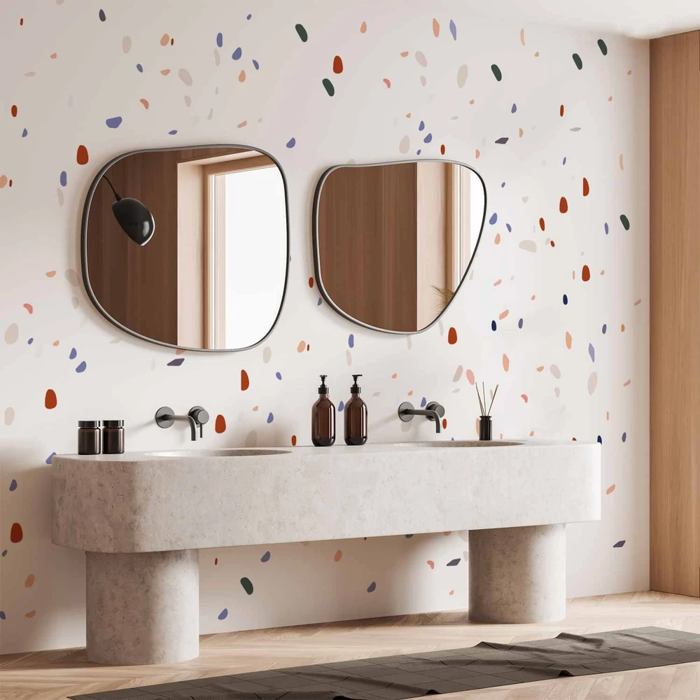 Fototapetai - Klasikinis terrazzo baltame fone