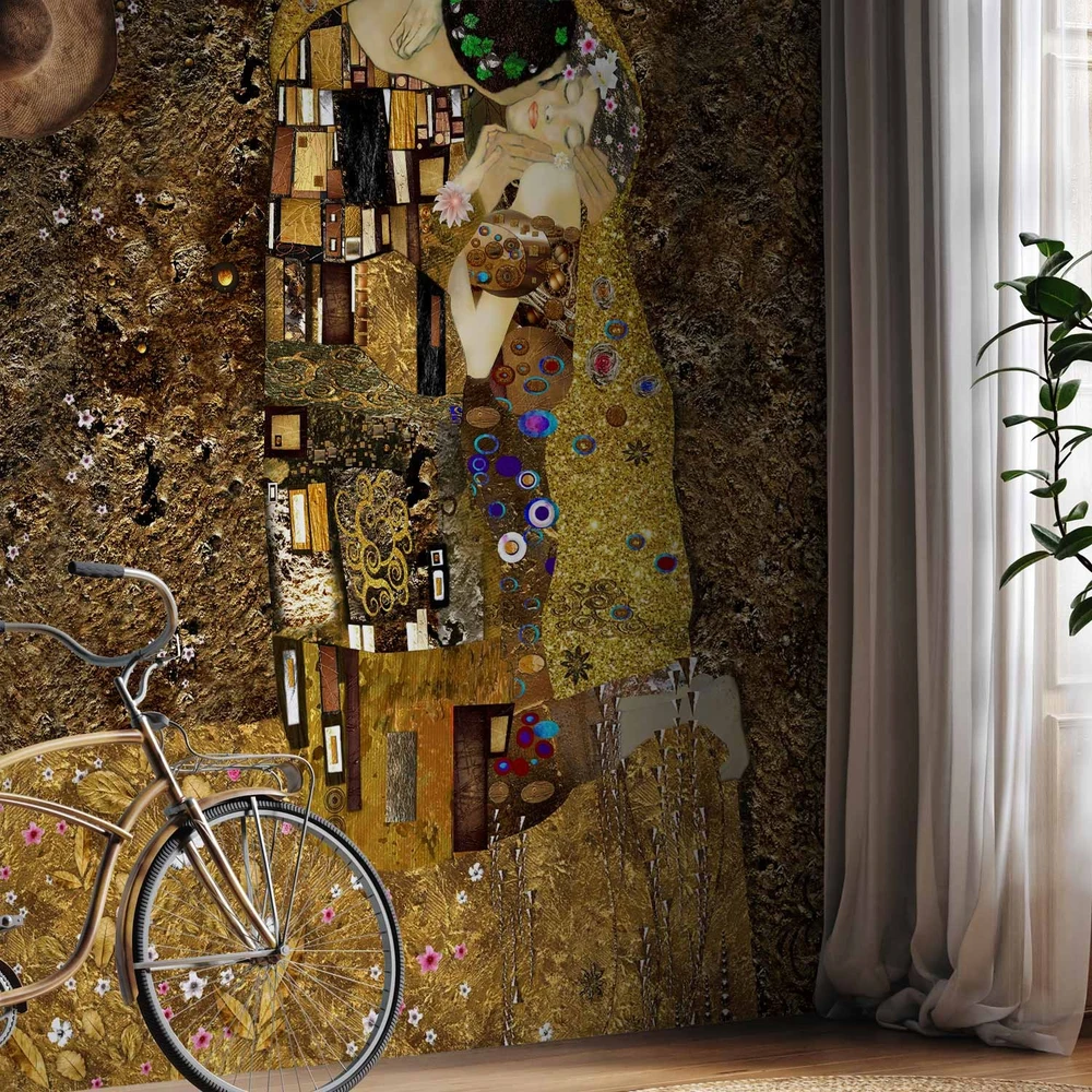Fototapetai - Klimto įkvėpimas auksinis bučinys