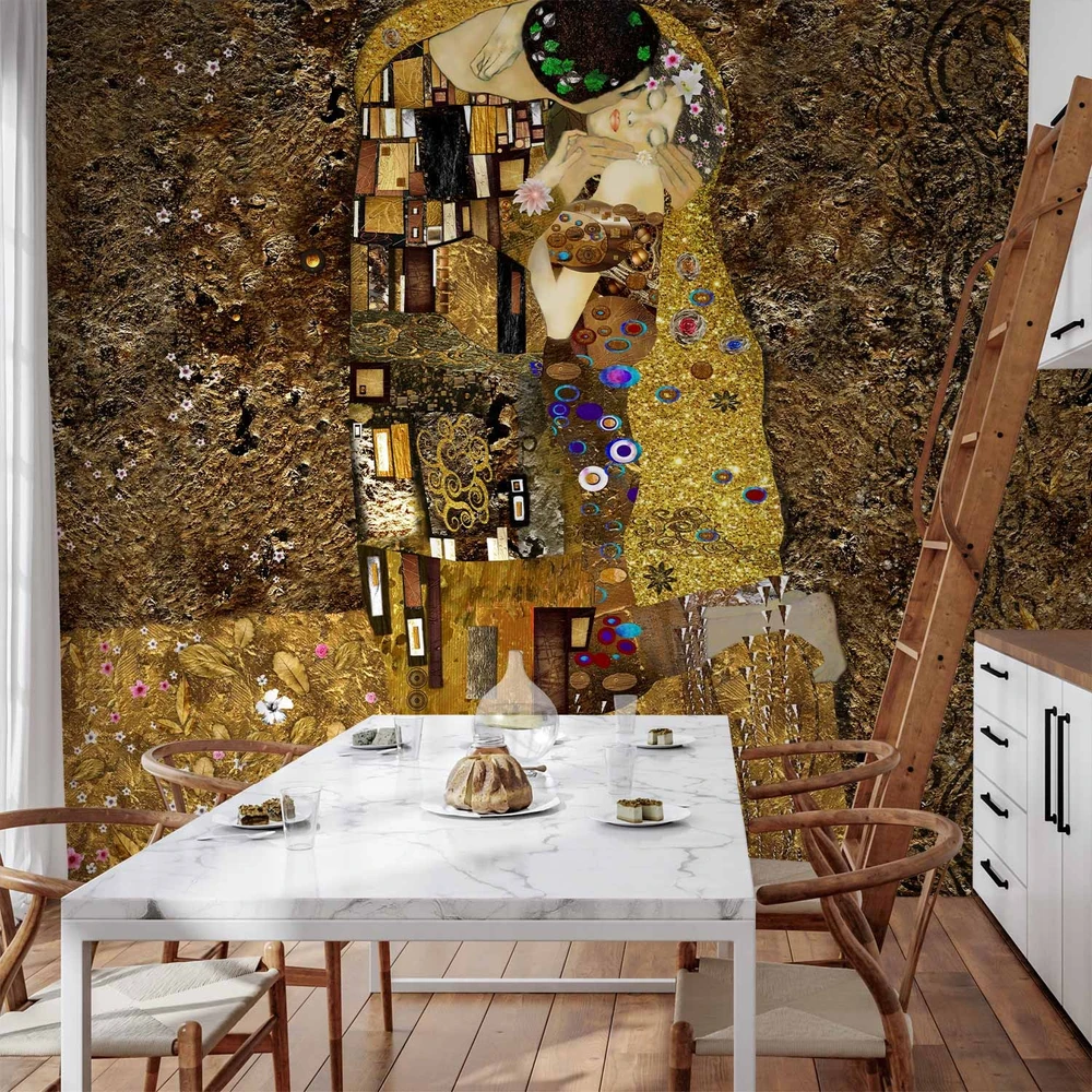 Fototapetai - Klimto įkvėpimas auksinis bučinys