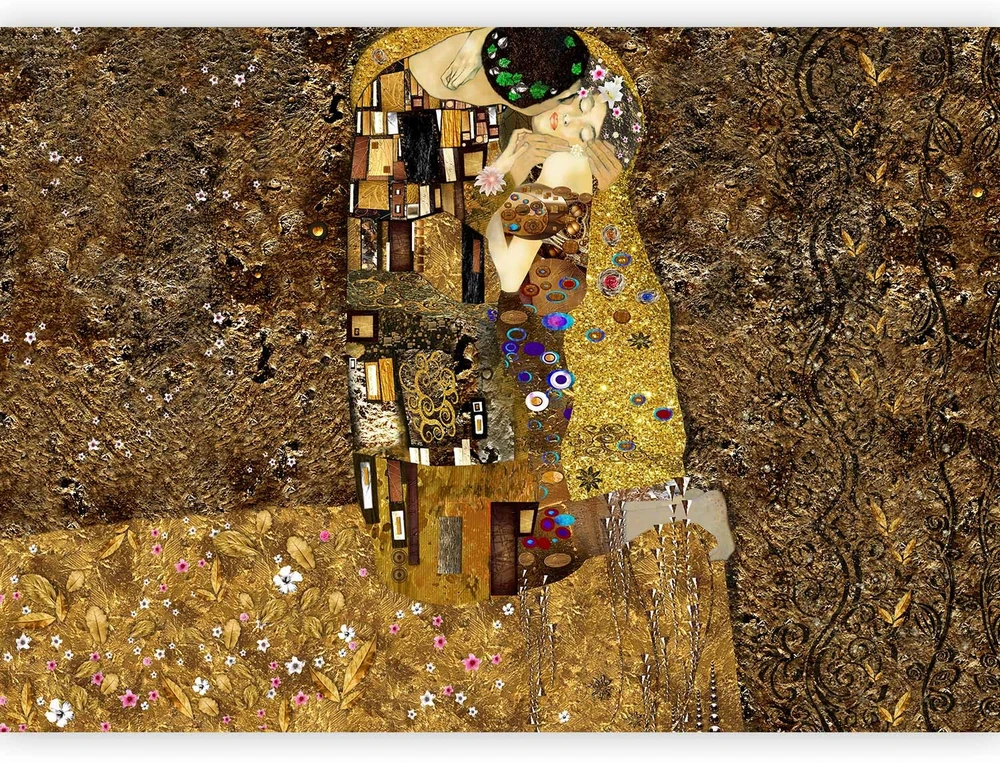 Fototapetai - Klimto įkvėpimas auksinis bučinys