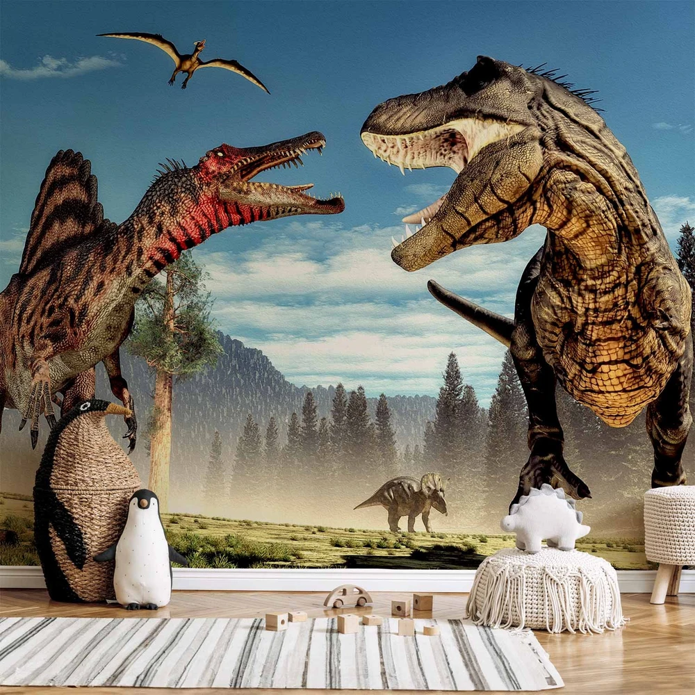 Fototapetai - Kovojantys dinozaurai