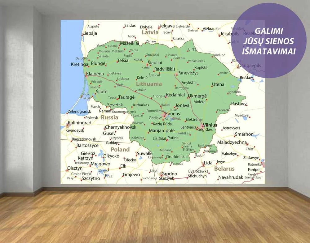 Fototapetai - Lietuvos žemėlapis 500x280cm (PASKUTINIS)