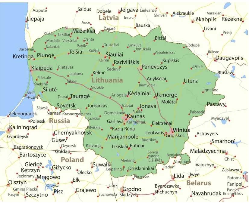 Fototapetai - Lietuvos žemėlapis 500x280cm (PASKUTINIS)