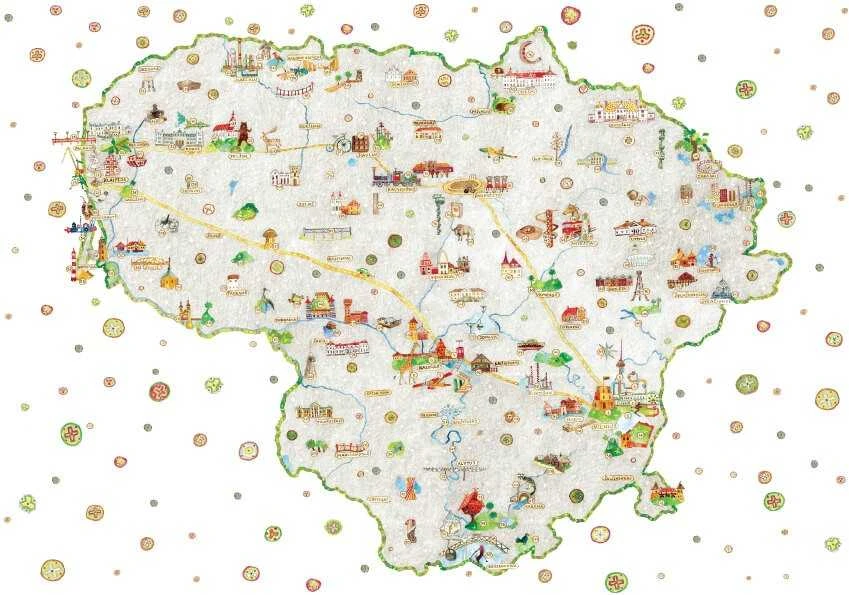 Fototapetai Lietuvos žemėlapis