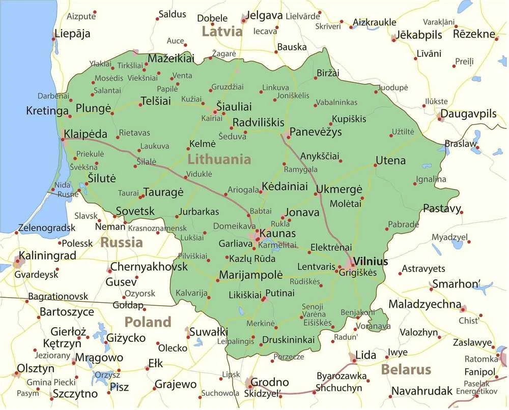 Fototapetai - Lietuvos žemėlapis