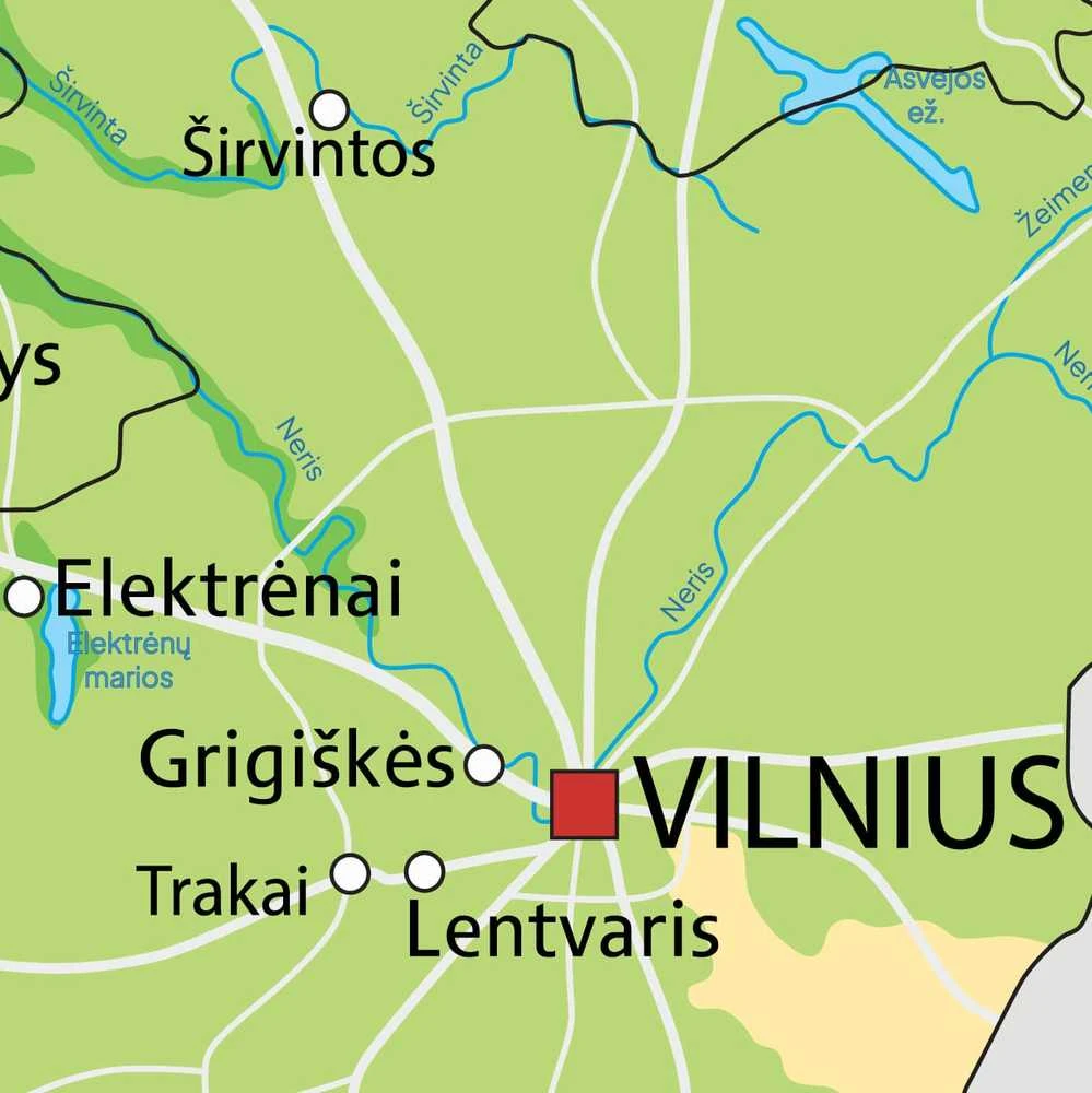 Fototapetai - Lietuvos žemėlapis lietuvių kalba