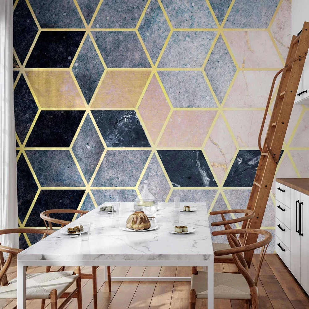Fototapetai - Mėlynas geometrinis raštas