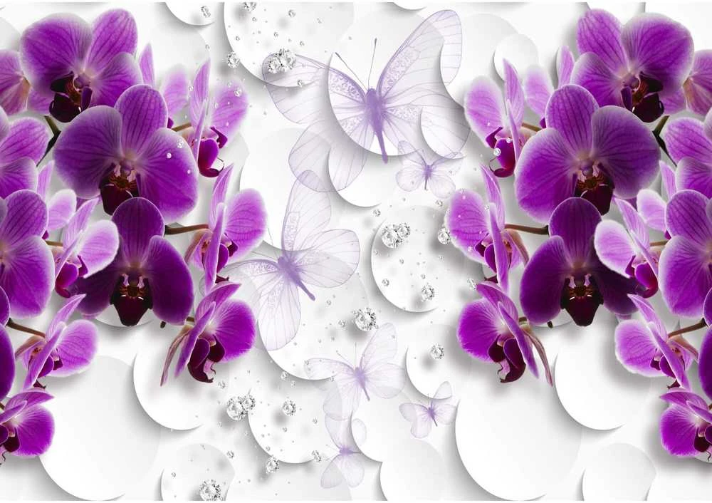 Fototapetai - Orchidėjos ir deimantai