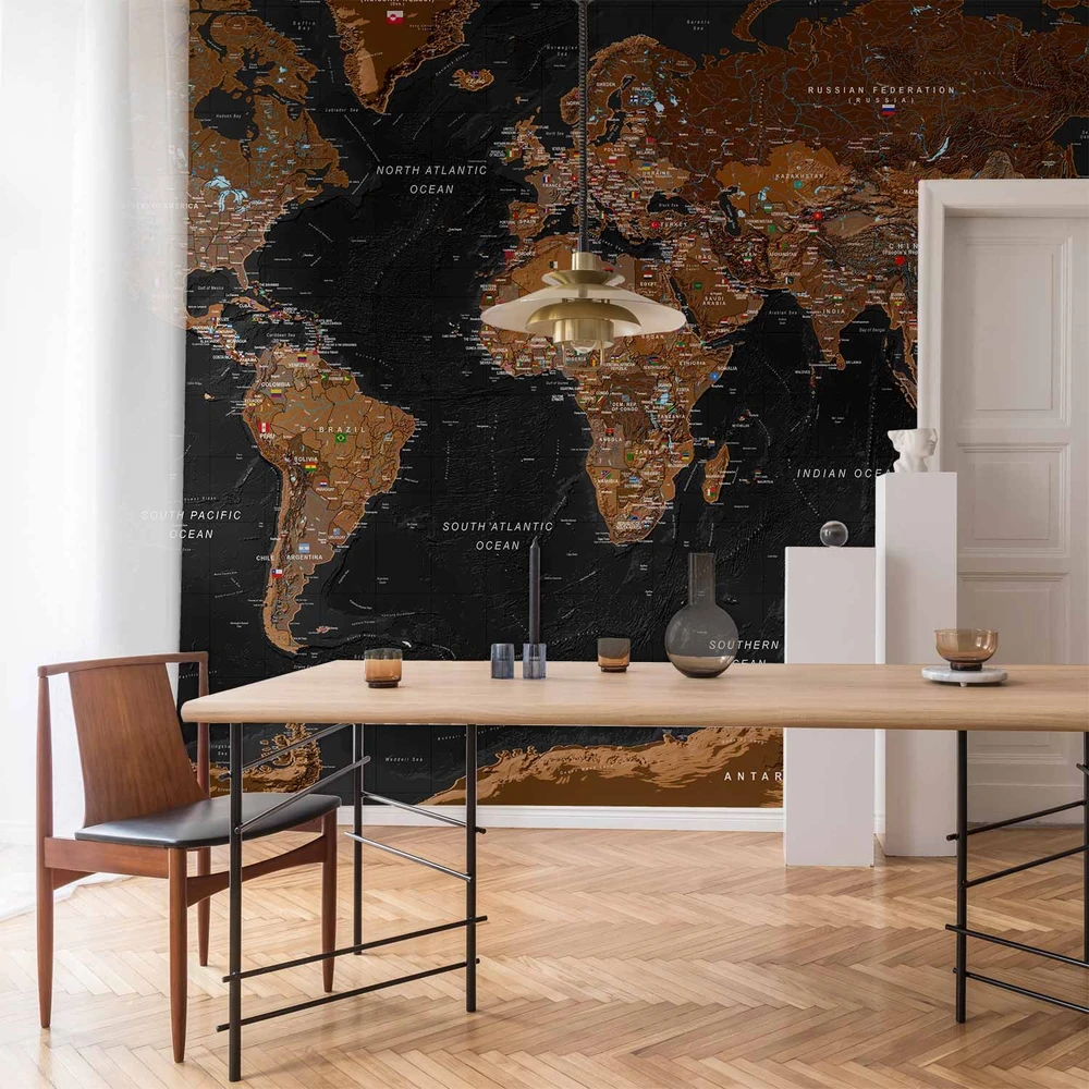 Fototapetai - Pasaulis stilingas žemėlapis
