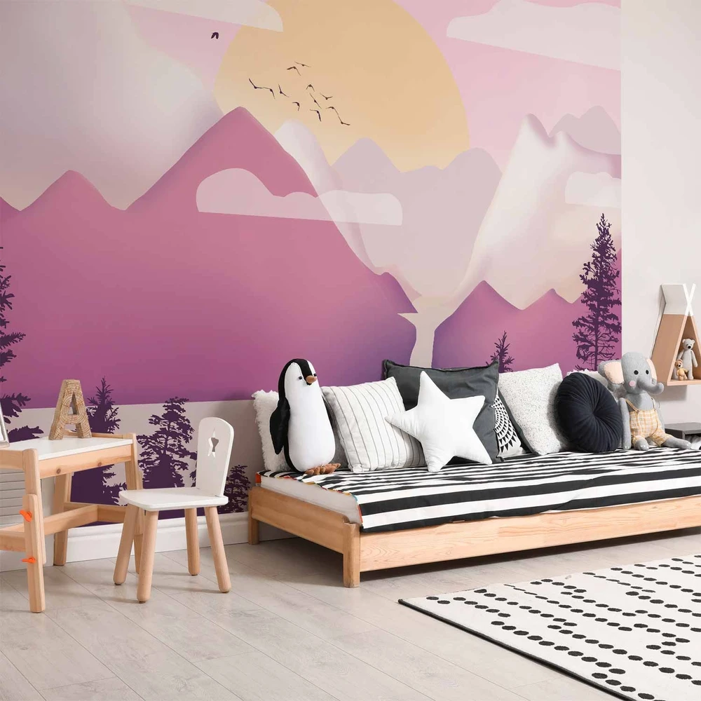 Fototapetai - Peizažas saulėlydyje trečias variantas