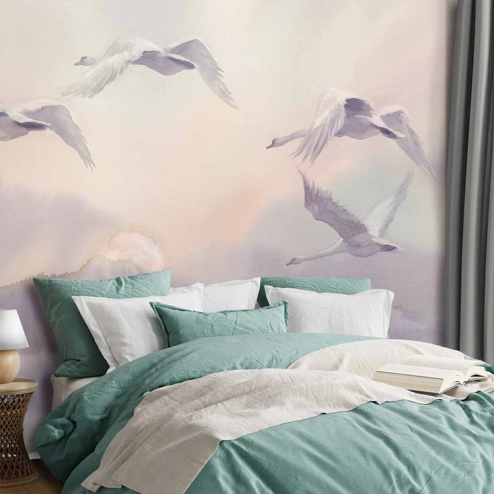 Fototapetai - Skrendančios gulbės