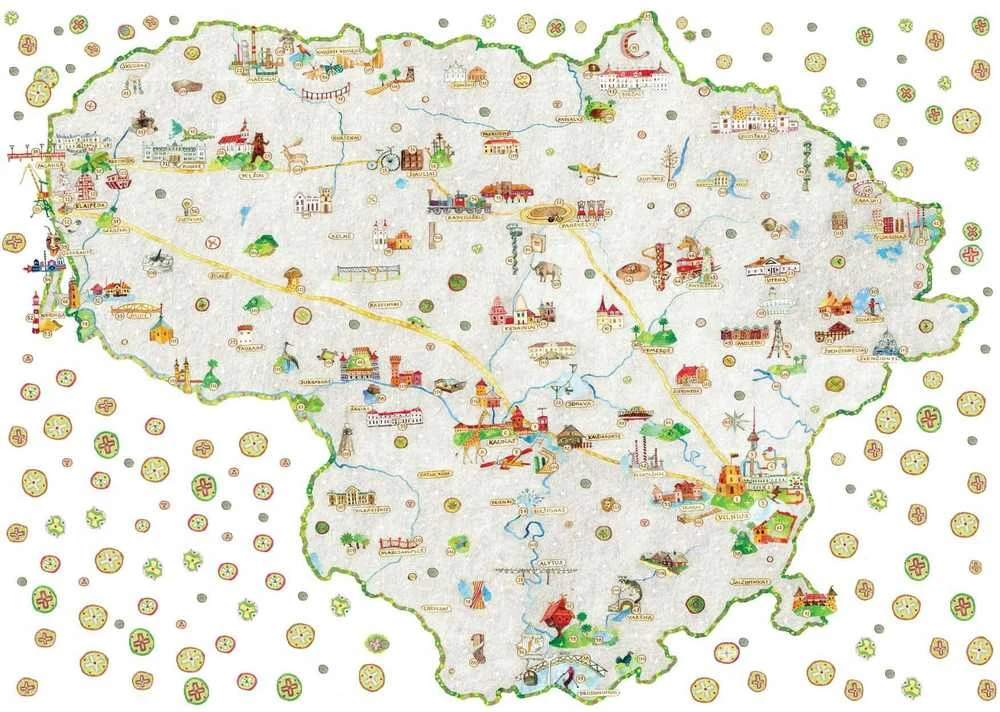 Interjero lipdukas - Lietuvos žemėlapis