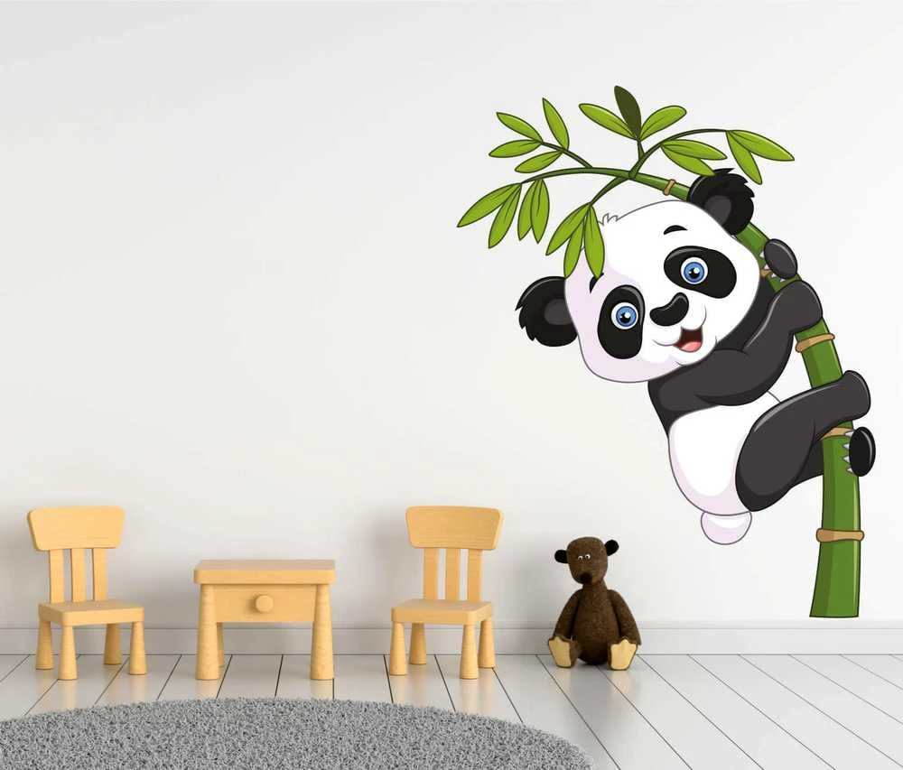 Interjero lipdukas Panda ant bambuko 60x80cm