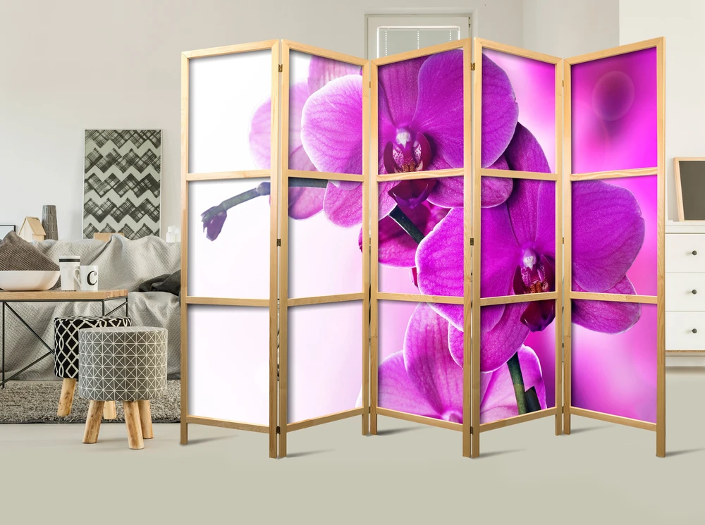 Japoniška kambario pertvara - Violetinės orchidėjos II