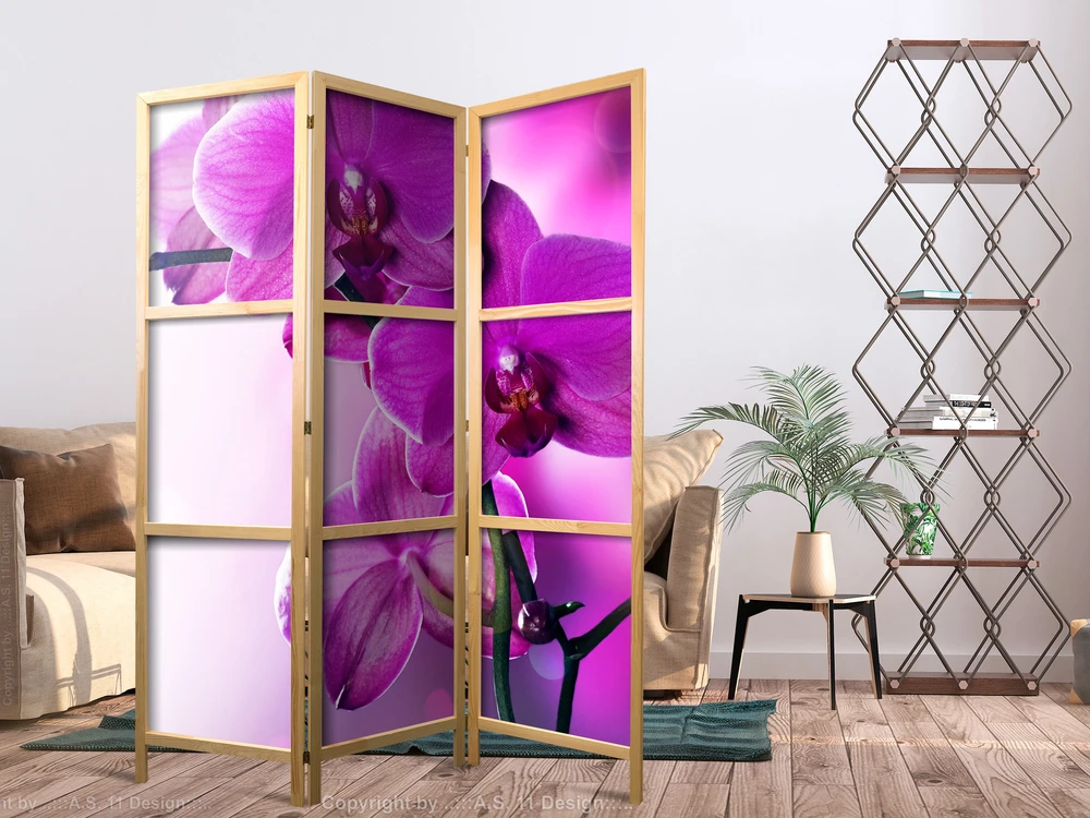 Japoniška kambario pertvara - Violetinės orchidėjos I