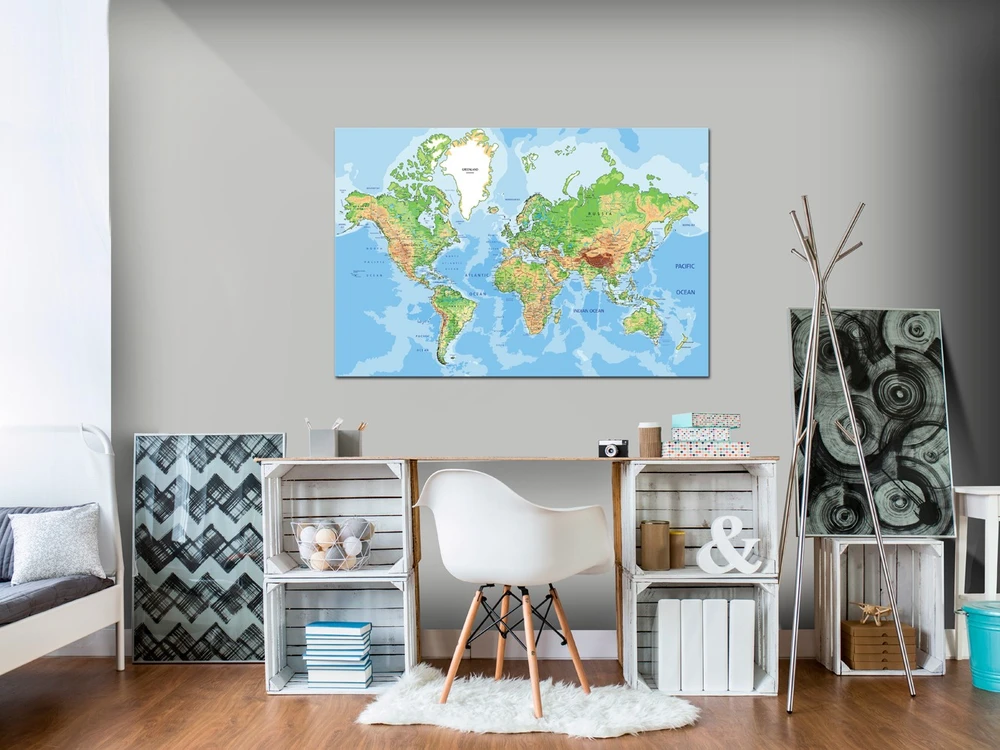 Kamštinis žemėlapis - Pasaulio geografija