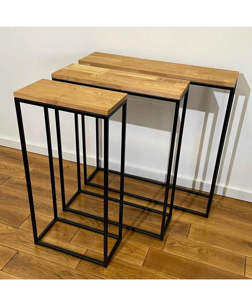 Konsolė - Loft 60X80X20cm. Vienos lentynos