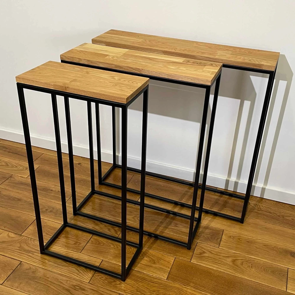 Konsolė - Loft 80X80X20cm. Vienos lentynos