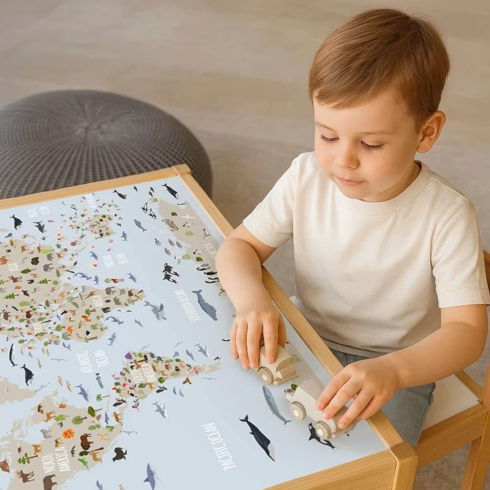 Lipdukai IKEA LATT staliukui ir 2 kėdėms - Pasaulio žemėlapis
