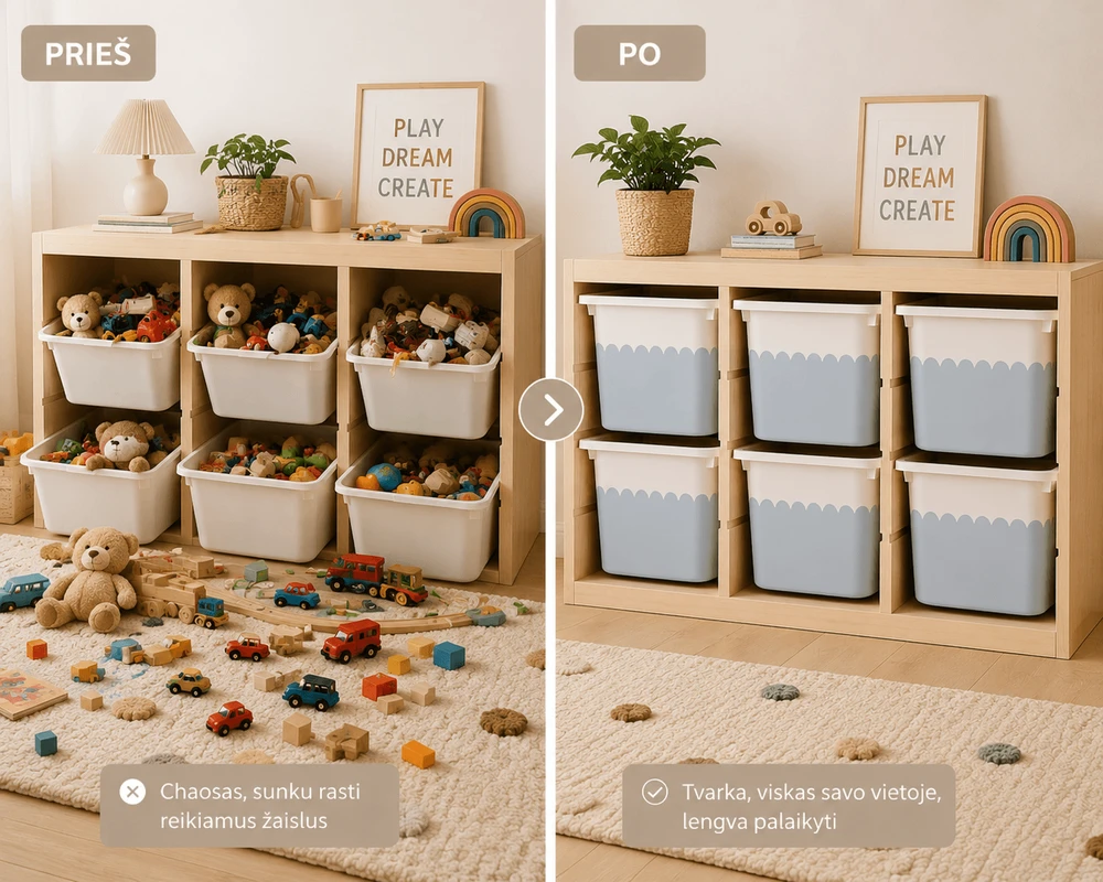 Lipdukai IKEA TROFAST dėžėms – Banguotas kraštelis