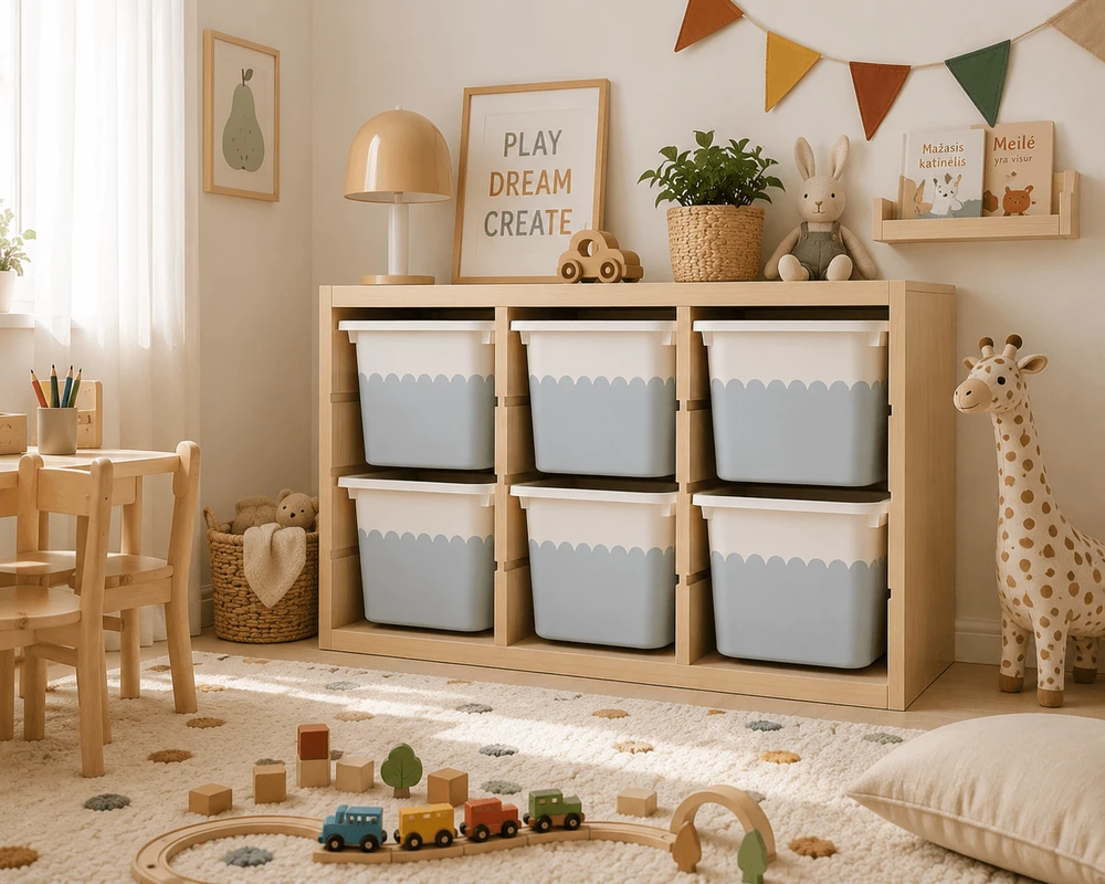 Lipdukai IKEA TROFAST dėžėms – Banguotas kraštelis