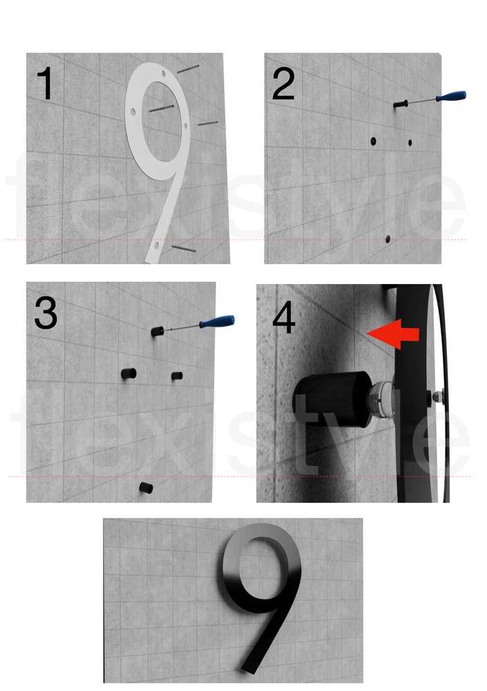 Namo numeris - 60cm Skaičius (1 skaitmuo arba raidė)