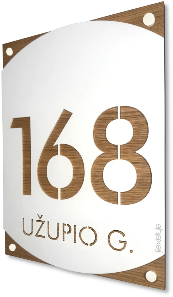 Namo numeris – adreso lentelė Nordis Balta su ąžuolu