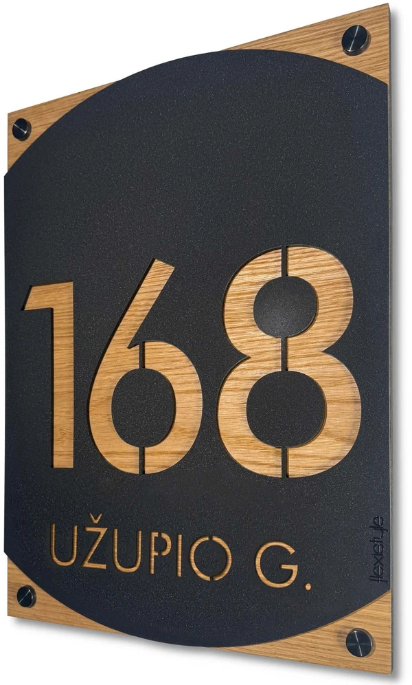 Namo numeris – adreso lentelė Nordis Juoda su ąžuolu