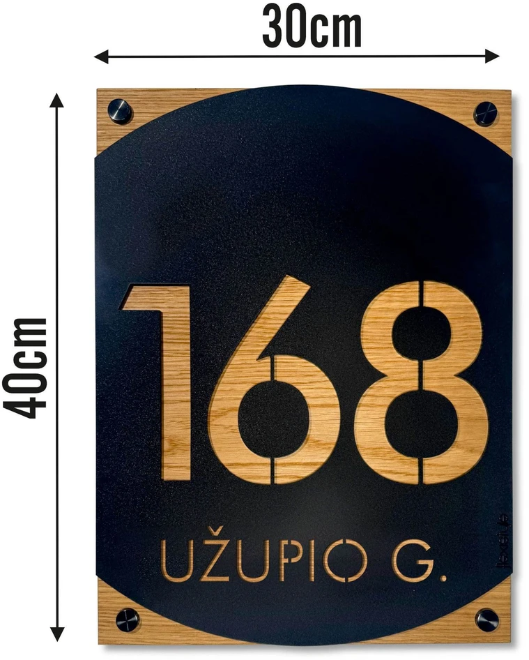 Namo numeris – adreso lentelė Nordis Juoda su ąžuolu