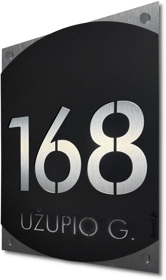 Namo numeris – adreso lentelė Nordis Juoda su aliuminiu