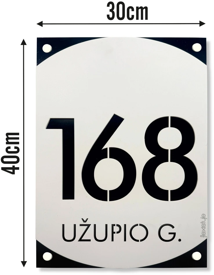 Namo numeris – adreso lentelė Nordis Juodai balta