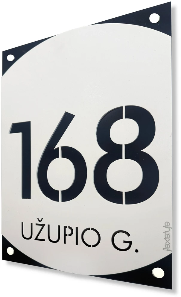 Namo numeris – adreso lentelė Nordis Juodai balta