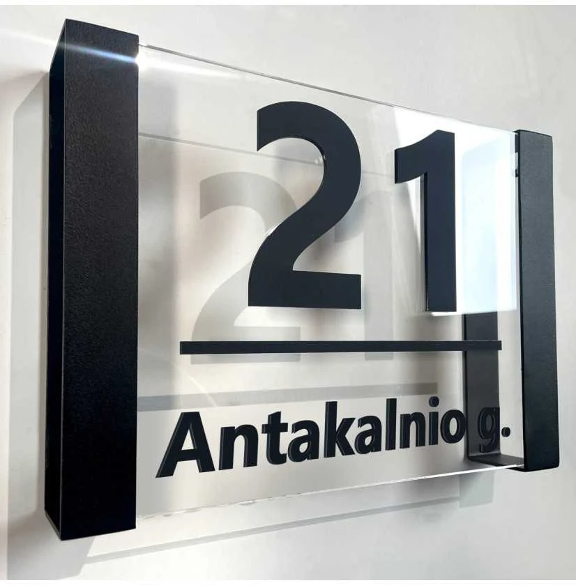 Namo numeris - Skaidri adreso lentelė LOFT 30x20cm
