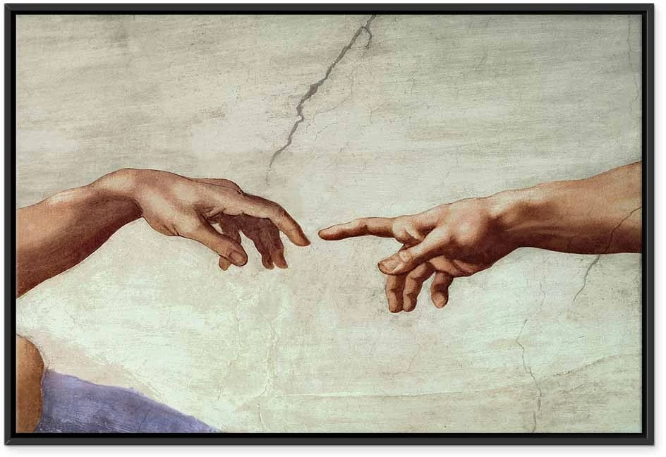 Paveikslas Adomo sutvėrimas – rankos (Michelangelo)