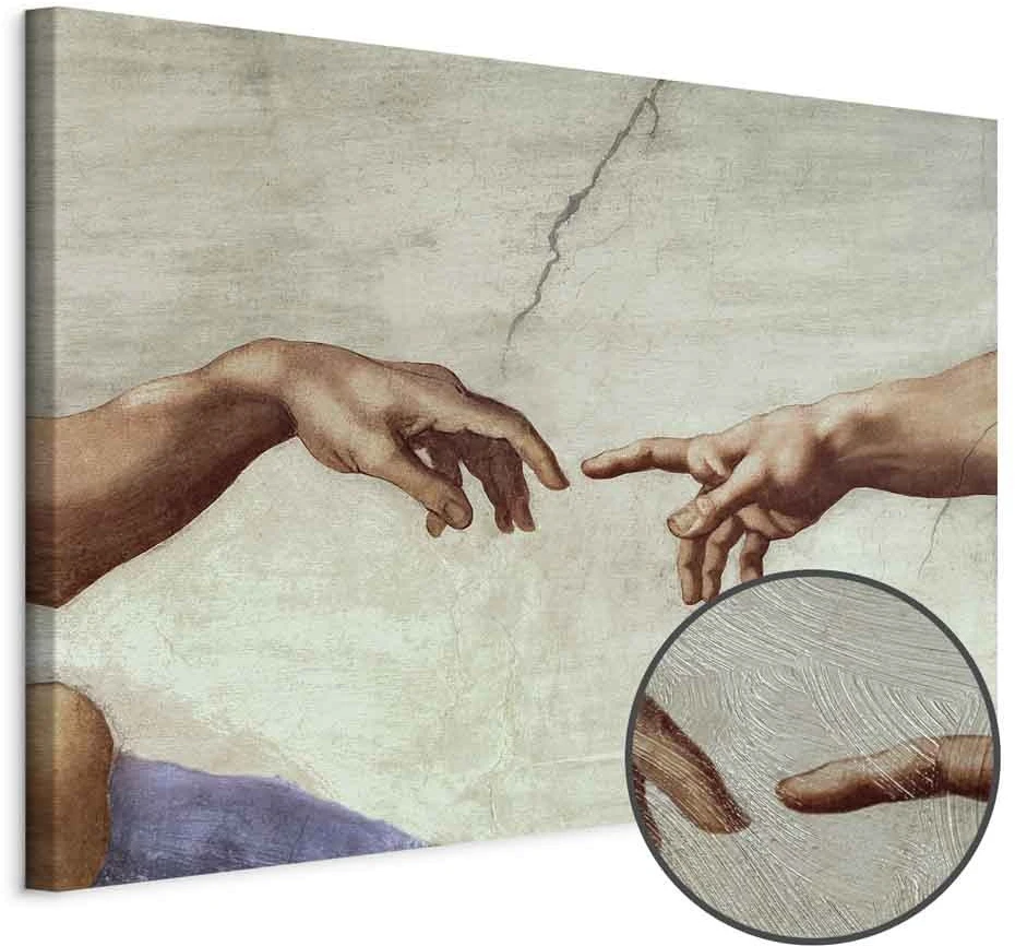 Paveikslas Adomo sutvėrimas – rankos (Michelangelo)