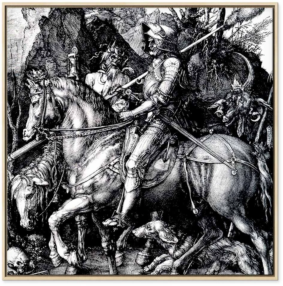 Paveikslas Albrecht Dürer - Riteris, mirtis ir velnias