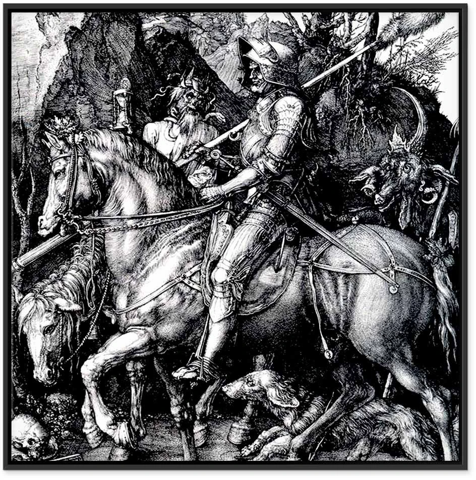 Paveikslas Albrecht Dürer - Riteris, mirtis ir velnias