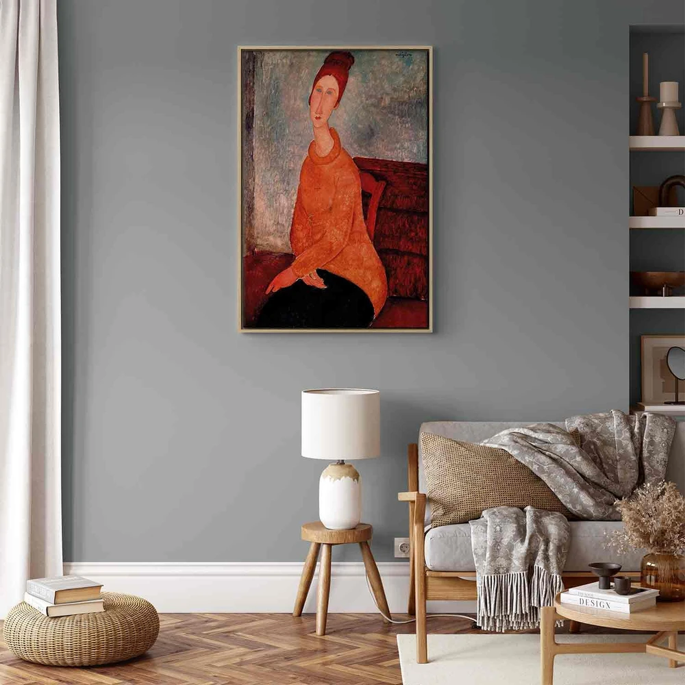 Paveikslas Amedeo Modigliani - Žana Hebiutern su geltonu megztiniu