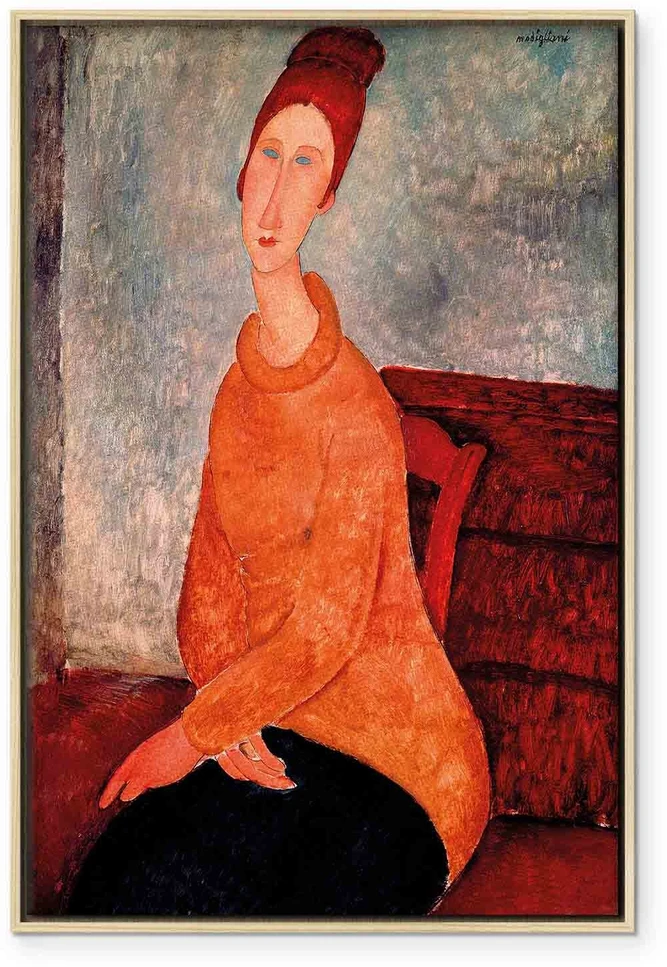 Paveikslas Amedeo Modigliani - Žana Hebiutern su geltonu megztiniu