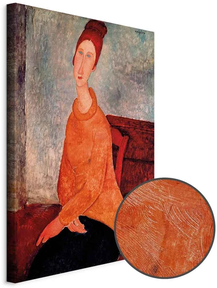 Paveikslas Amedeo Modigliani - Žana Hebiutern su geltonu megztiniu