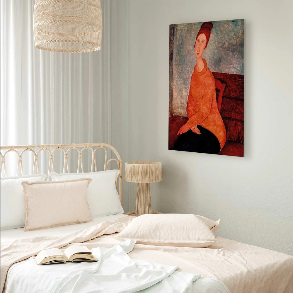 Paveikslas Amedeo Modigliani - Žana Hebiutern su geltonu megztiniu