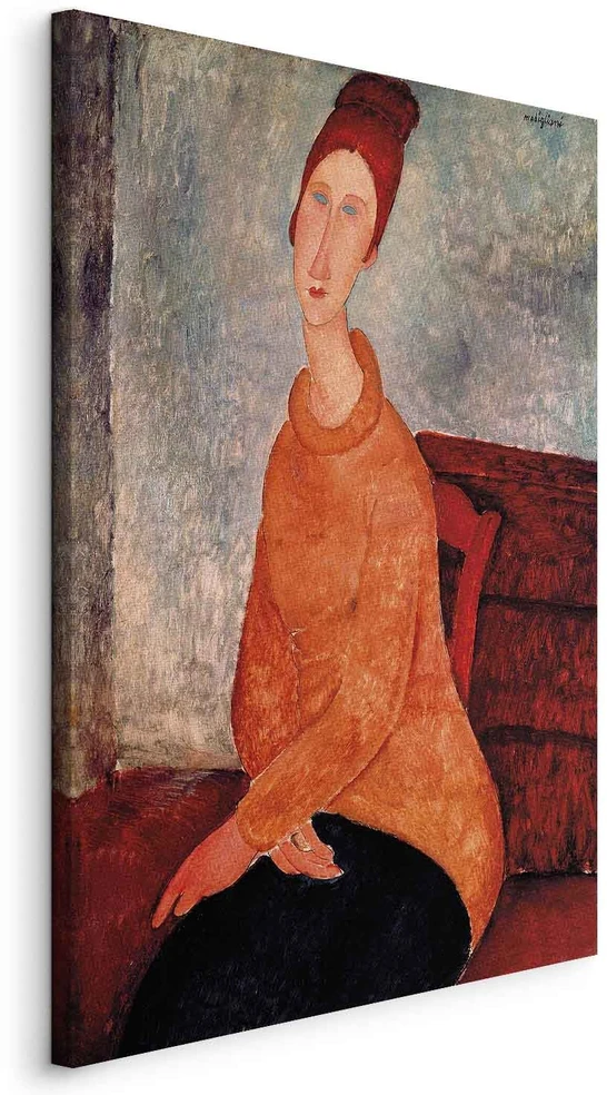 Paveikslas Amedeo Modigliani - Žana Hebiutern su geltonu megztiniu