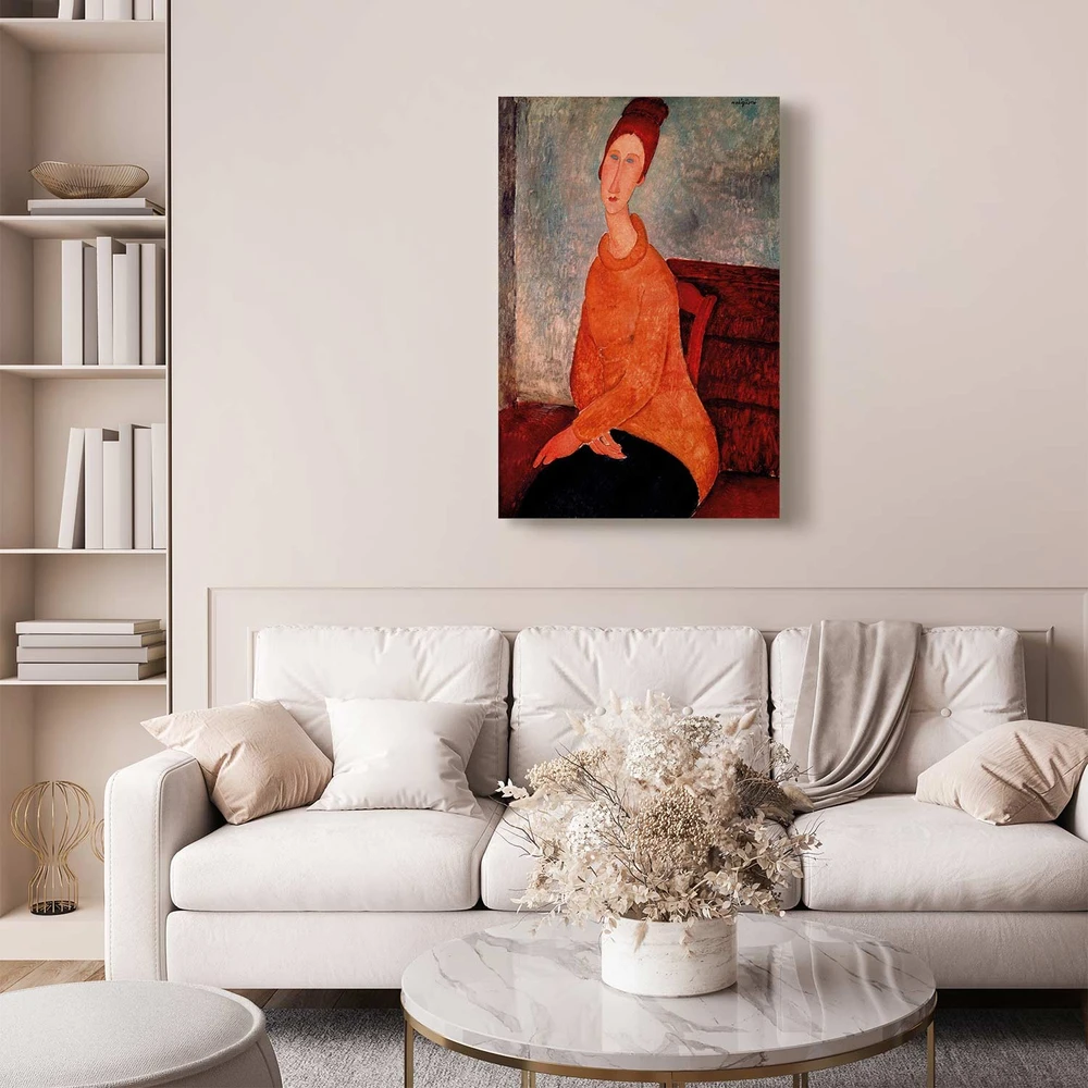 Paveikslas Amedeo Modigliani - Žana Hebiutern su geltonu megztiniu