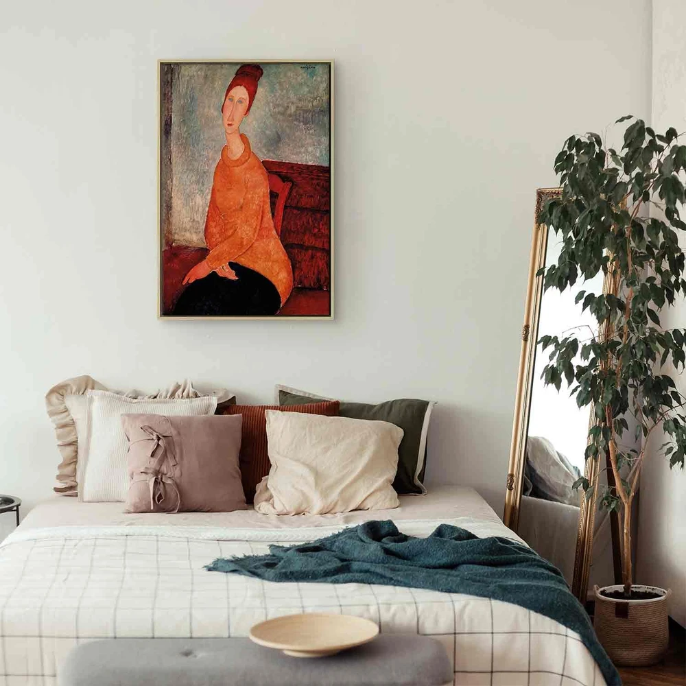 Paveikslas Amedeo Modigliani - Žana Hebiutern su geltonu megztiniu