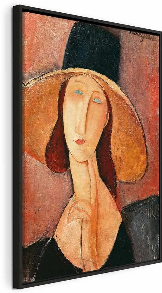 Paveikslas Amedeo Modigliani - Žanos Hebiutern portretas su didele skrybėle