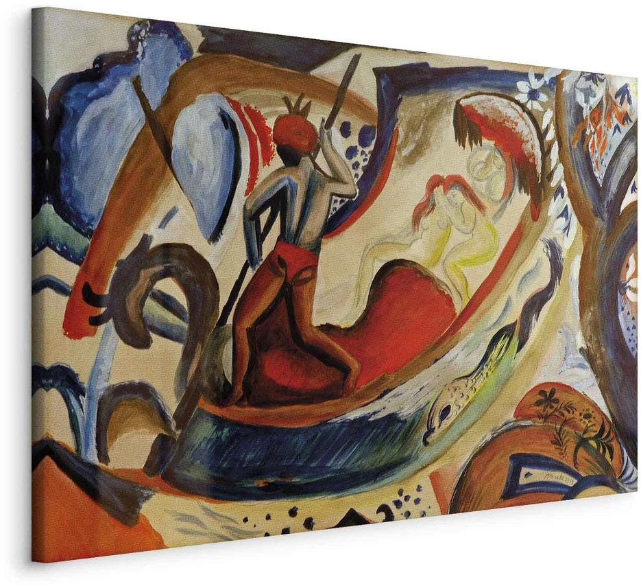 Paveikslas August Macke - Nuogos merginos valtyje
