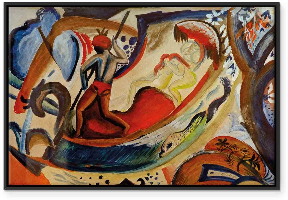 Paveikslas August Macke - Nuogos merginos valtyje