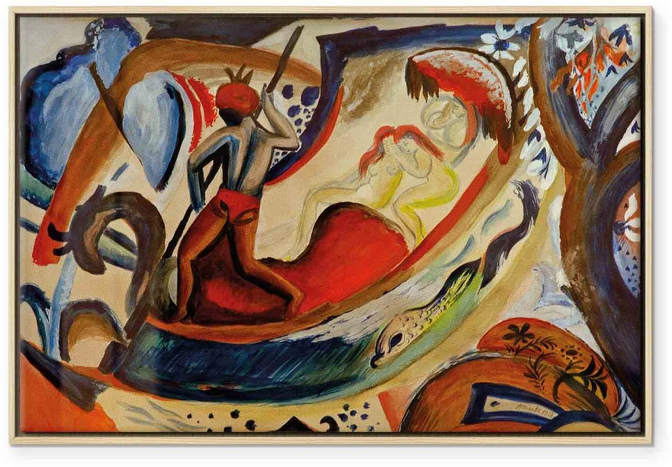 Paveikslas August Macke - Nuogos merginos valtyje