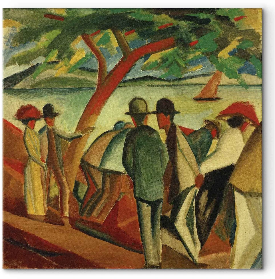 Paveikslas August Macke - Pasivaikščiojanti prie ežero