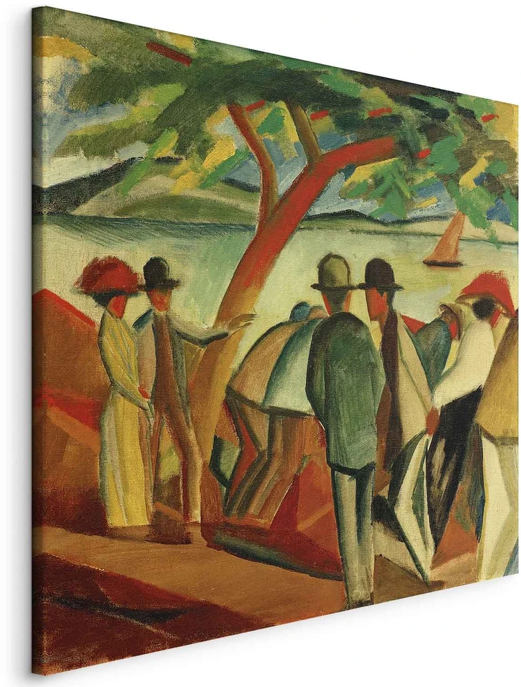 Paveikslas August Macke - Pasivaikščiojanti prie ežero